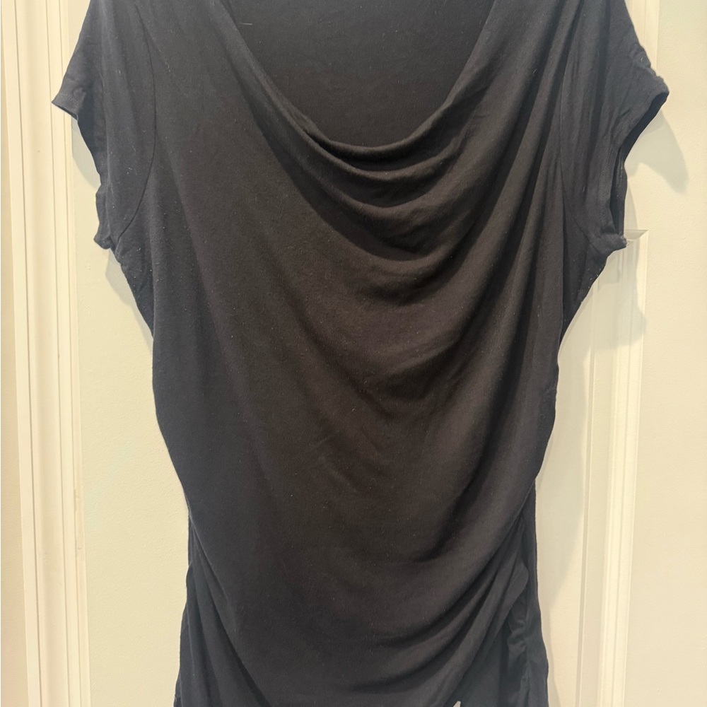 Elegant Black Cowl Neck Women's Top